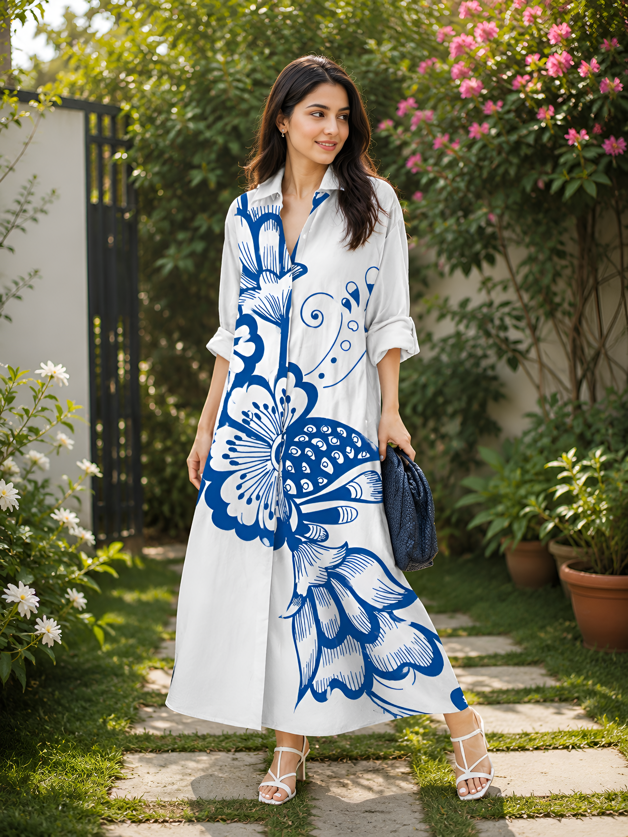 Adula Printed Shirt Dress