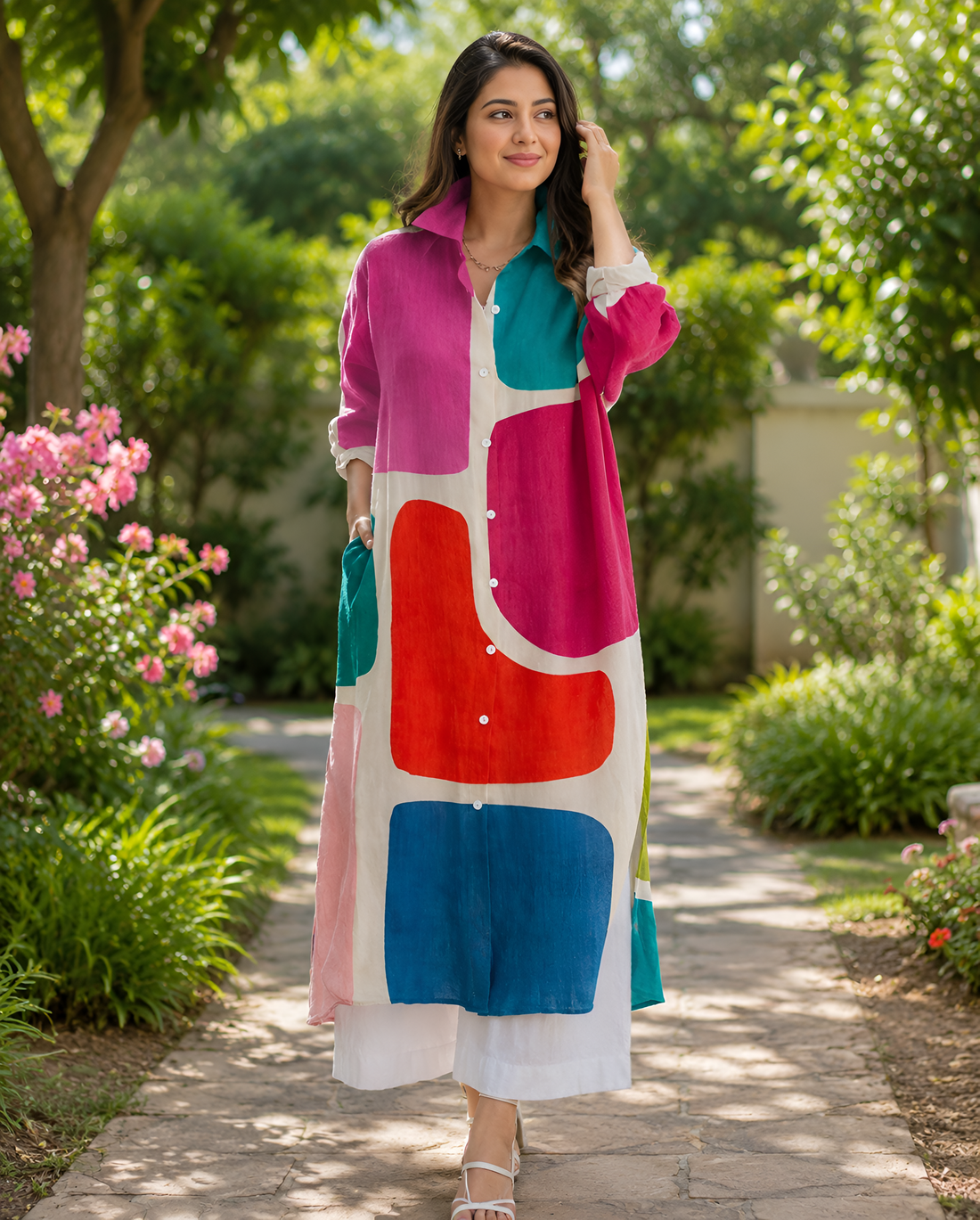 Multi Color Shirt Dress
