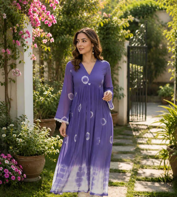 Pearl sapphire Georgette Kurta for Women