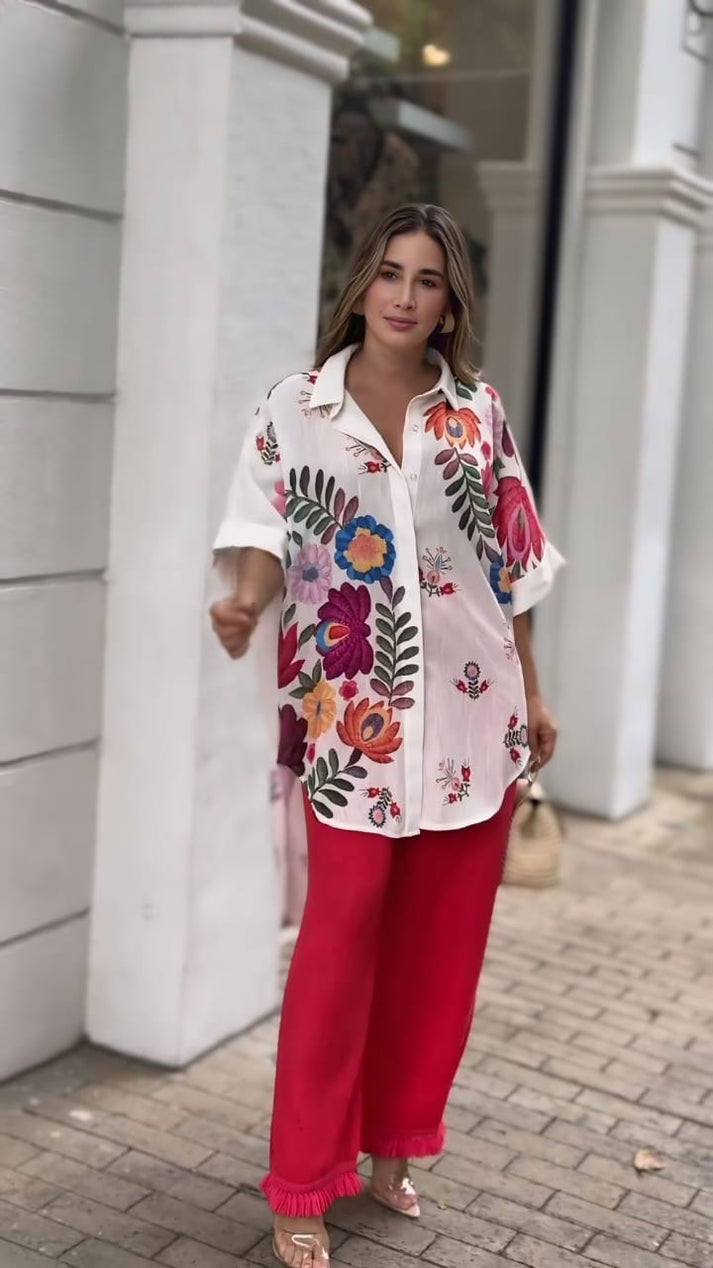 High Low Printed Shirt